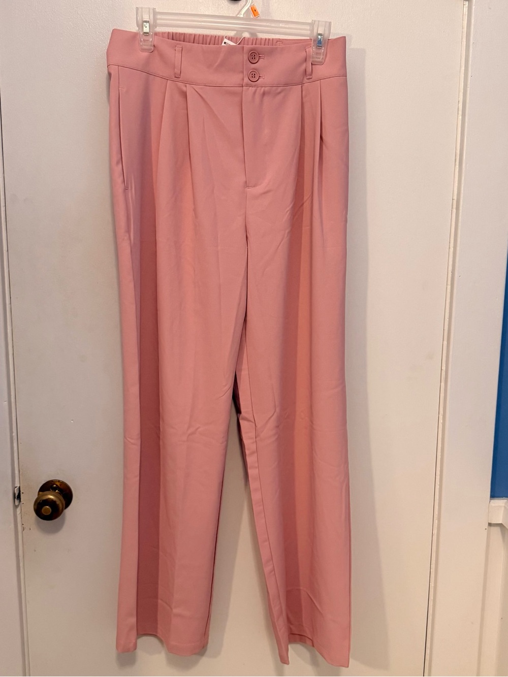 HALARA Wide-Leg High-Rise Pants W/Pockets in Dusty Pink Med NWT